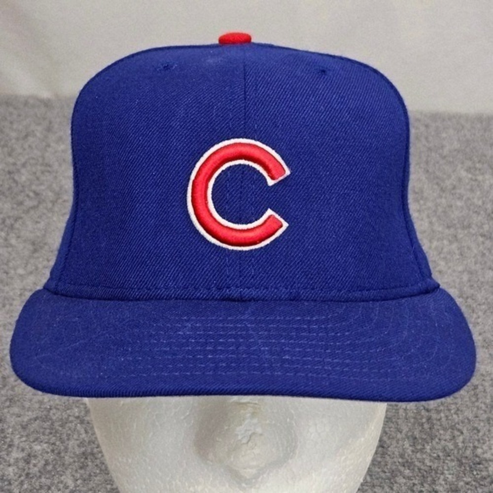 Vintage Chicago Cubs New Era Fitted Hat 6 7/8 Blue 59FIFTY MLB Baseball Cap USA